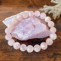 ✲ Pink Mangano Calcit Armband ✲ Ø 10mm / 30g UV aktiv