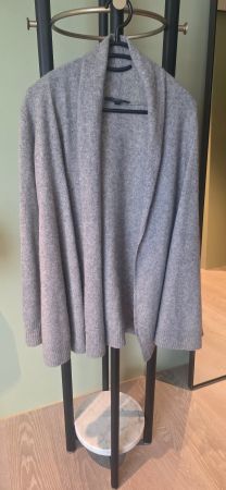 100% Cashmere Strickjacke, grau, Grösse M Globus