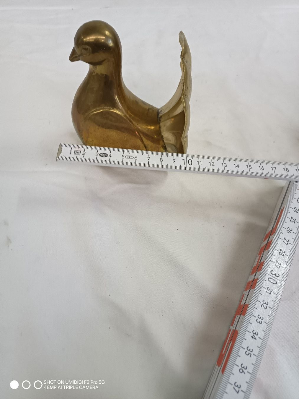 Figurines: Messing Tauben Goldfarben Buchhalter oder Dekoration  – D'occasion à Aarwangen par to-hirschi 6