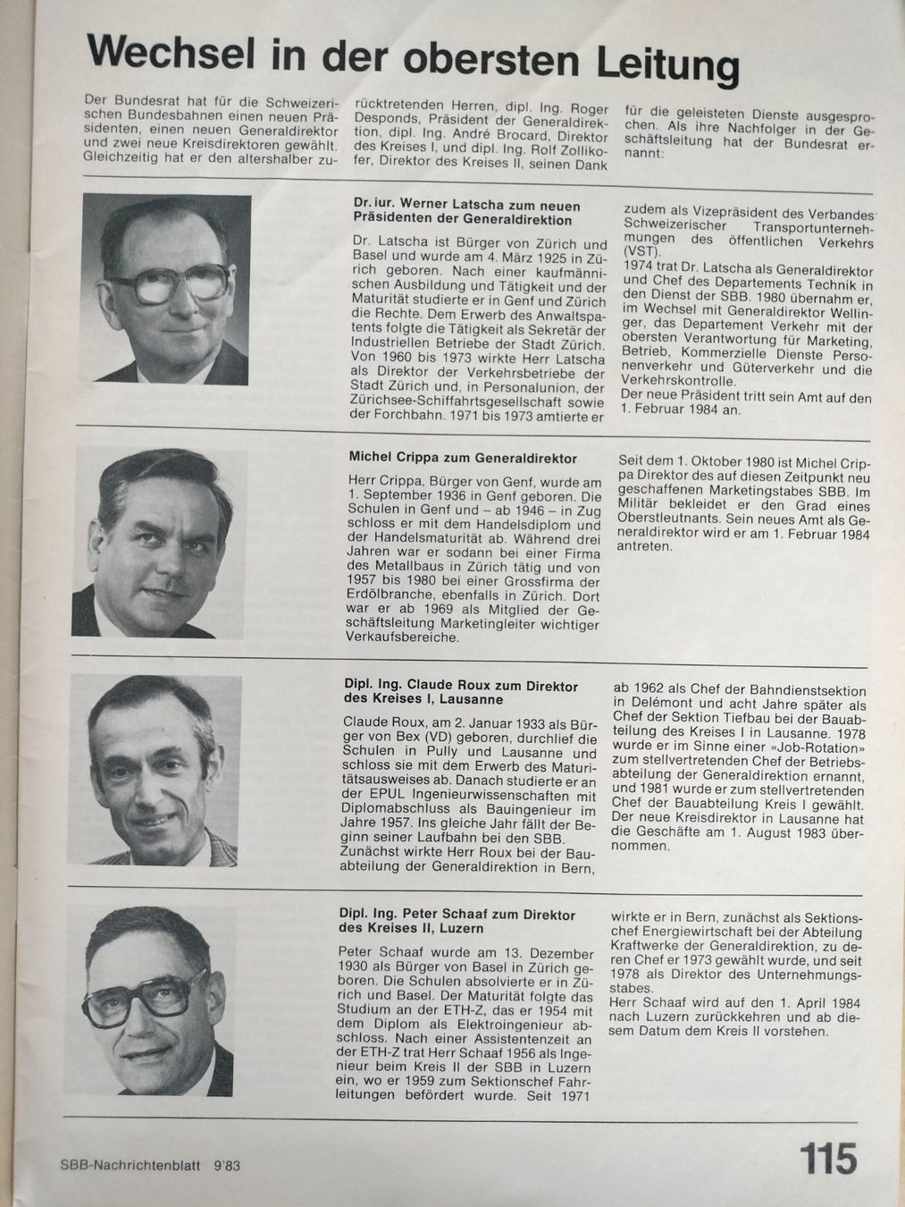 Riviste & Magazine: SBB CFF FFS Nachrichtenblatt von 1983 – Usato da Schwanden Sigrisw venduto da pho_2mc9 2