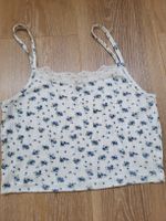 Top à fines bretelles S Dazy (Shein) imprimé floral blanc 