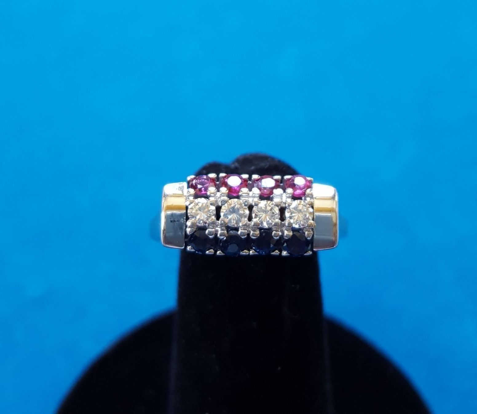 Anelli: 750 Gold Ring Brillanten/Rubine/Saphire – Usato da Wald ZH venduto da Aniade