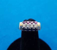 750 Gold Ring Brillanten/Rubine/Saphire
