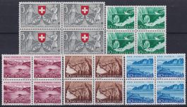 1953, Pro Patria B61-B65 Viererblöcke */** Kat: 55.-