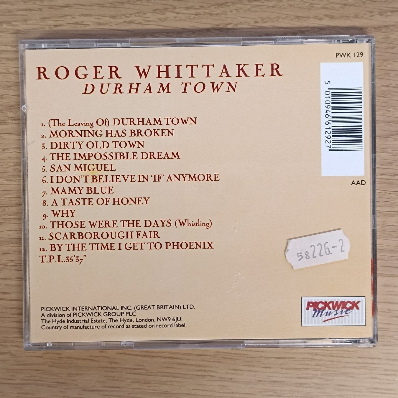 CD: Roger Whittaker - Durham Town CD - F21 – Usato da Sessa venduto da fraenklishop 1