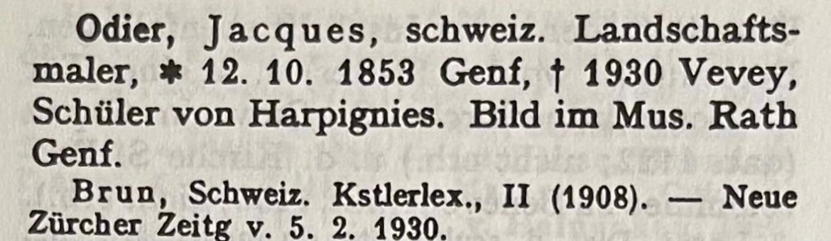 Gemälde: Odier Jacques Louis (1853-1930) – Gebraucht aus Grosshöchstetten von Perle1951 4