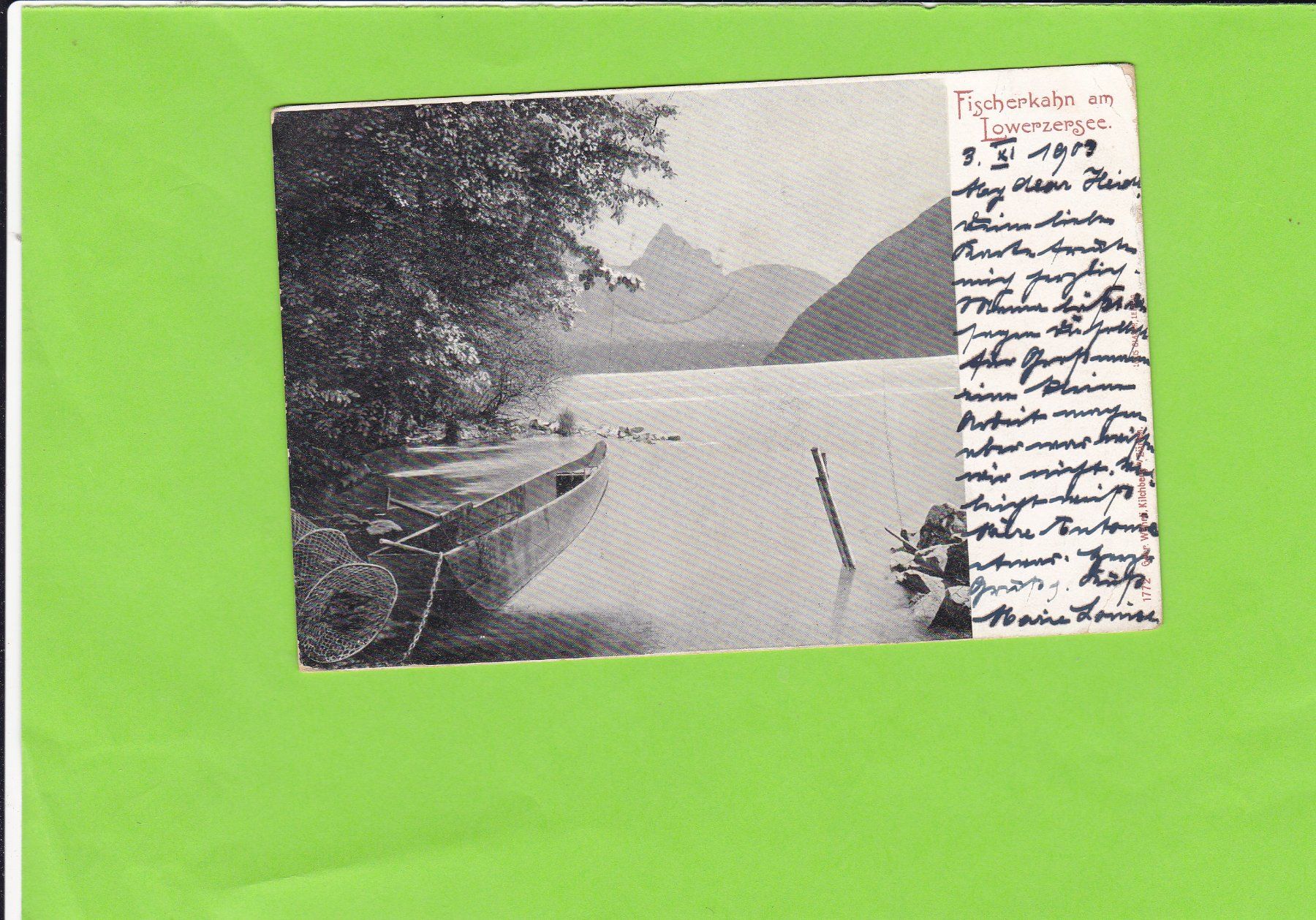 Cartoline postali: Fischerkahn am Lowerzersee--1903 gelaufen – Usato da St. Peterzell venduto da neckertal