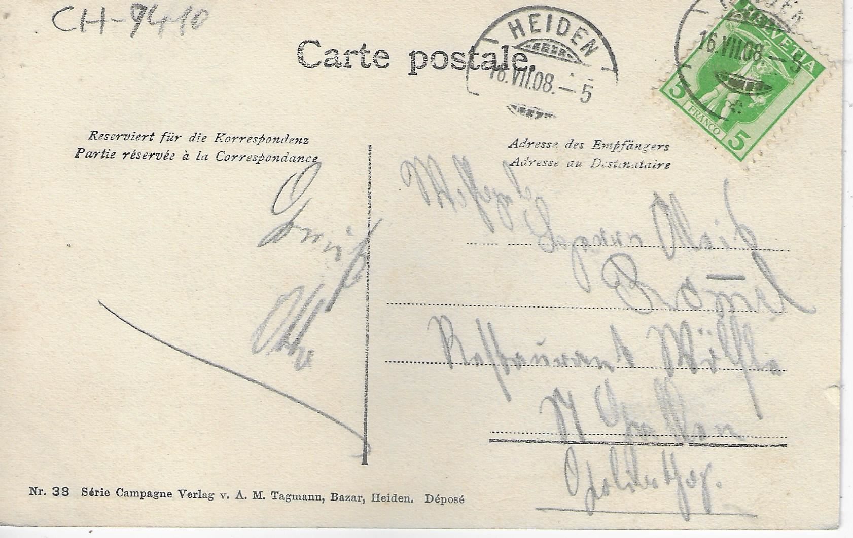 Cartoline postali: Heiden - Multiview - Jugendstil-Karte – Usato da Ettingen venduto da Kartenplanet 1