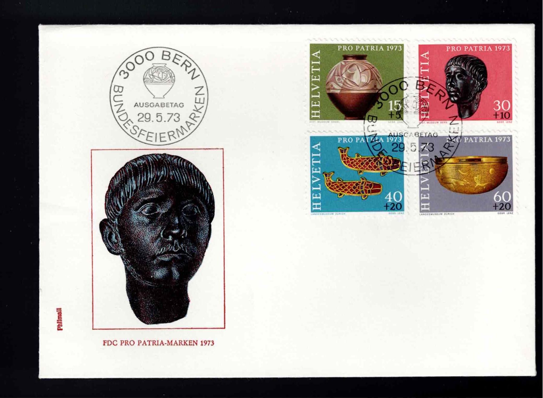 Tutti i francobolli: CH FDC Pro Patria Satz 1973 – Usato da Koblenz venduto da Markenhimmel