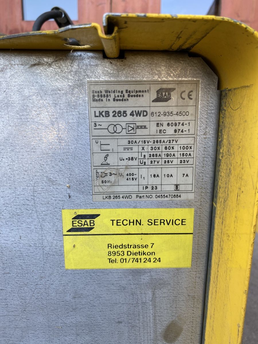 Esab Saldatori: Schweissgerät ESAB LKB 265 4WD – Usato da Glattbrugg venduto da Pischte.Brockenhaus 5