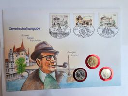Belgique France Suisse Timbre et Monnaie Georges Simenon ...
