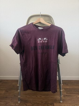 Ben Sherman Herren T-Shirt Bordeaux - Grösse M