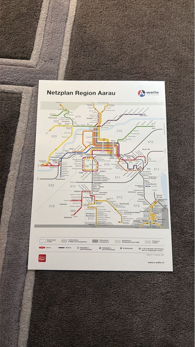 Cartes géographiques & atlas: A-Welle Netzplan Region Aarau – D'occasion à Stetten AG par den_v9h8