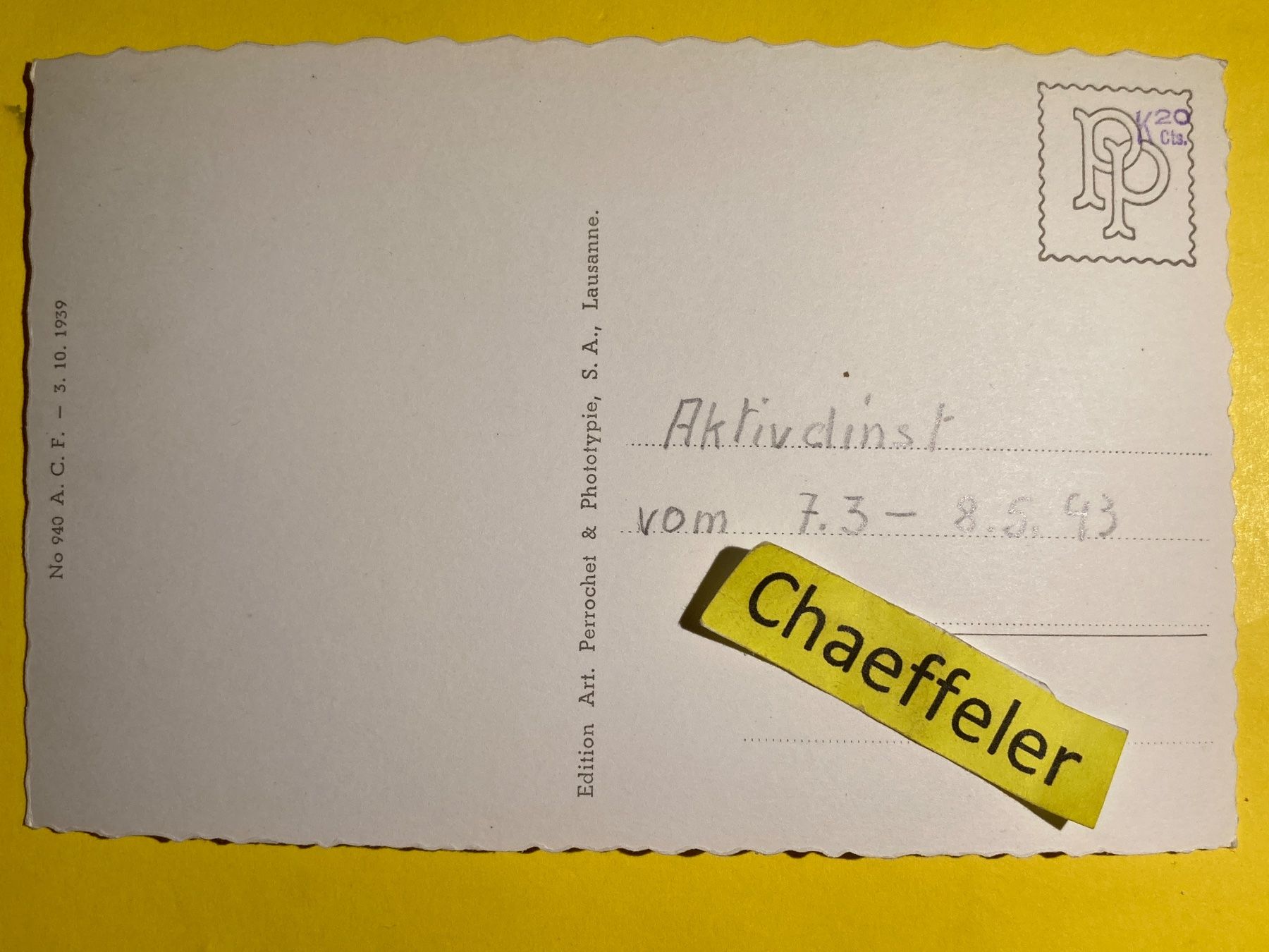 Cartoline postali: 1943 Goldau mit der Rigi – Usato da Zürich venduto da Chaeffeler 1