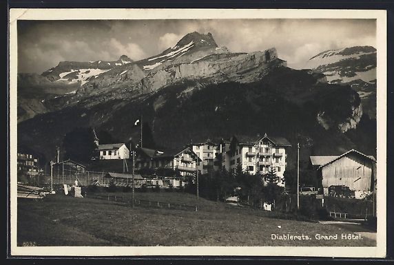 Cartes postales: Diablerets, Teilansicht mit Grand Hotel – D'occasion à Berlin par bartko-reher