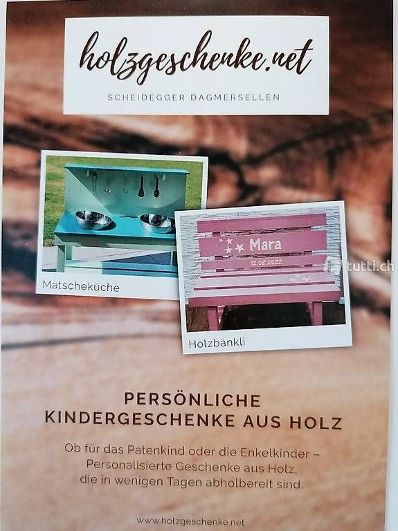 Panchine: Kinderholzbänkli als Geschenk – Nuovo e nell'imballaggio originale da Dagmersellen venduto da EmanuelScheidegger 2