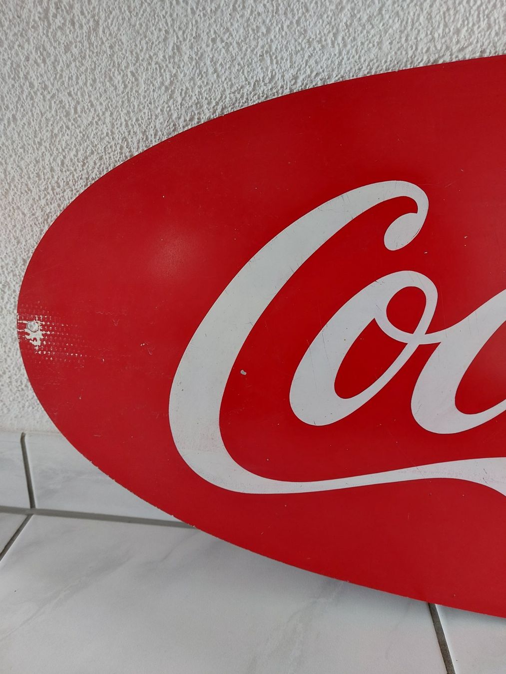 Coca-Cola Schilder: altes Blechschild Coca Cola 100 x 40 cm doppelseitig Plaque – Gebraucht aus Schenkon von Elbarto007 1