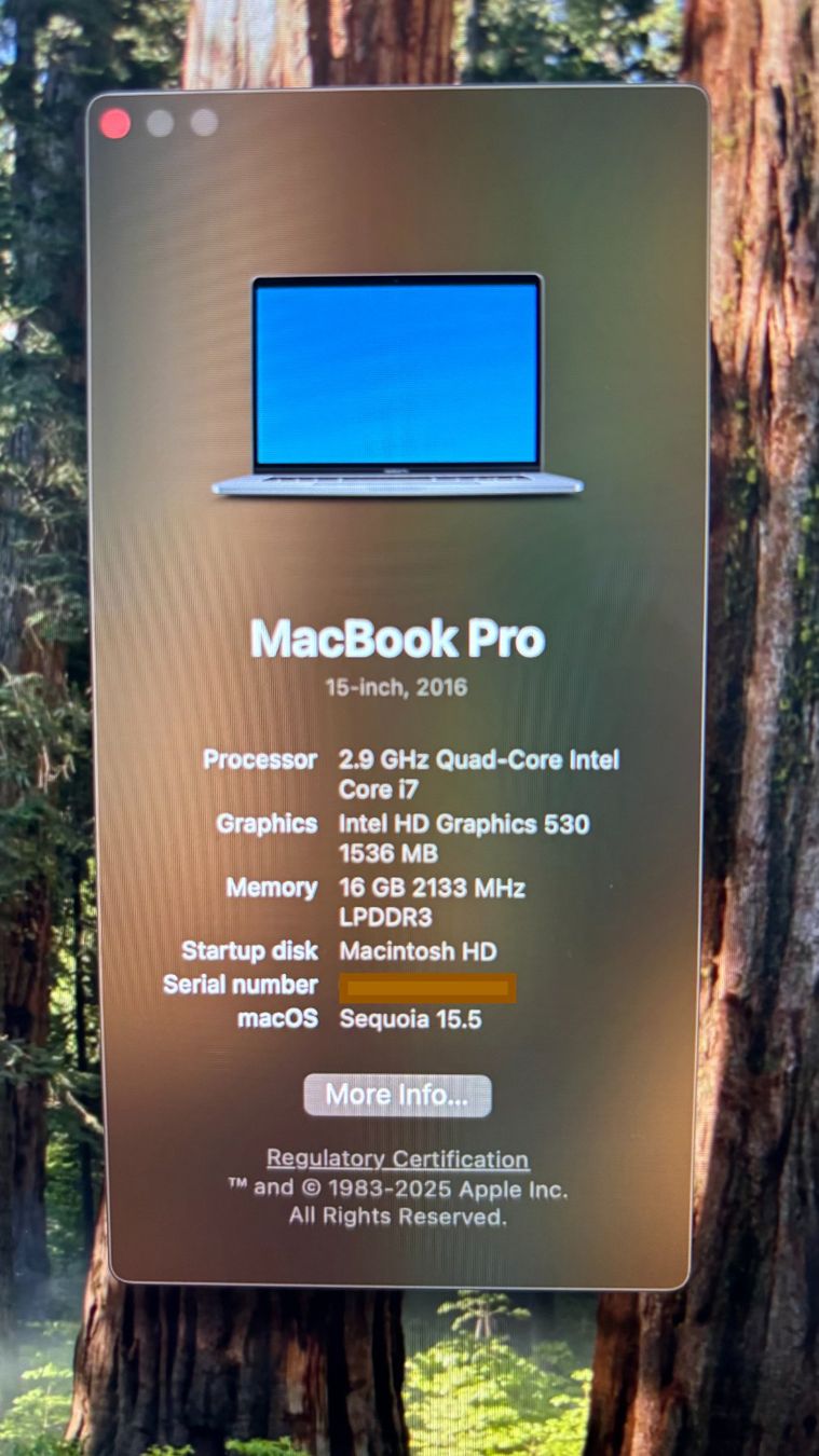 Apple Notebooks: MacBook Pro 15", 16GB, 1TB SSD, macOS Sequoia – Gebraucht aus Rheinfelden von sabine0101 5