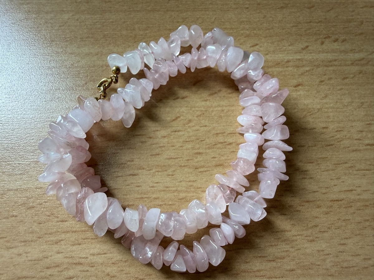 Catenine: Rosa Quarz Halskette Rohe Steine – Usato da Lamone venduto da LaCantinaMagica 2