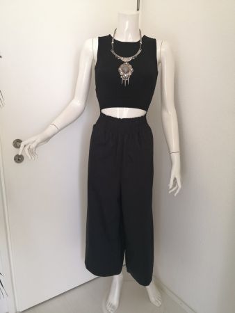 🤩ZARA PALAZZO-HOSE SCHWARZ MIT ELASTBAND NEU