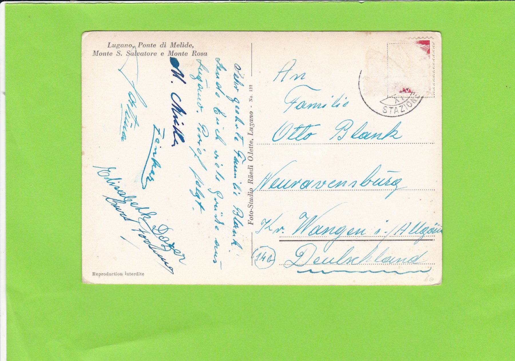 Cartoline postali: Lugano – Usato da St. Peterzell venduto da neckertal 1