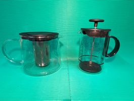 1 Bodum Kaffeepresse und 1 Teekanne mit Filter
