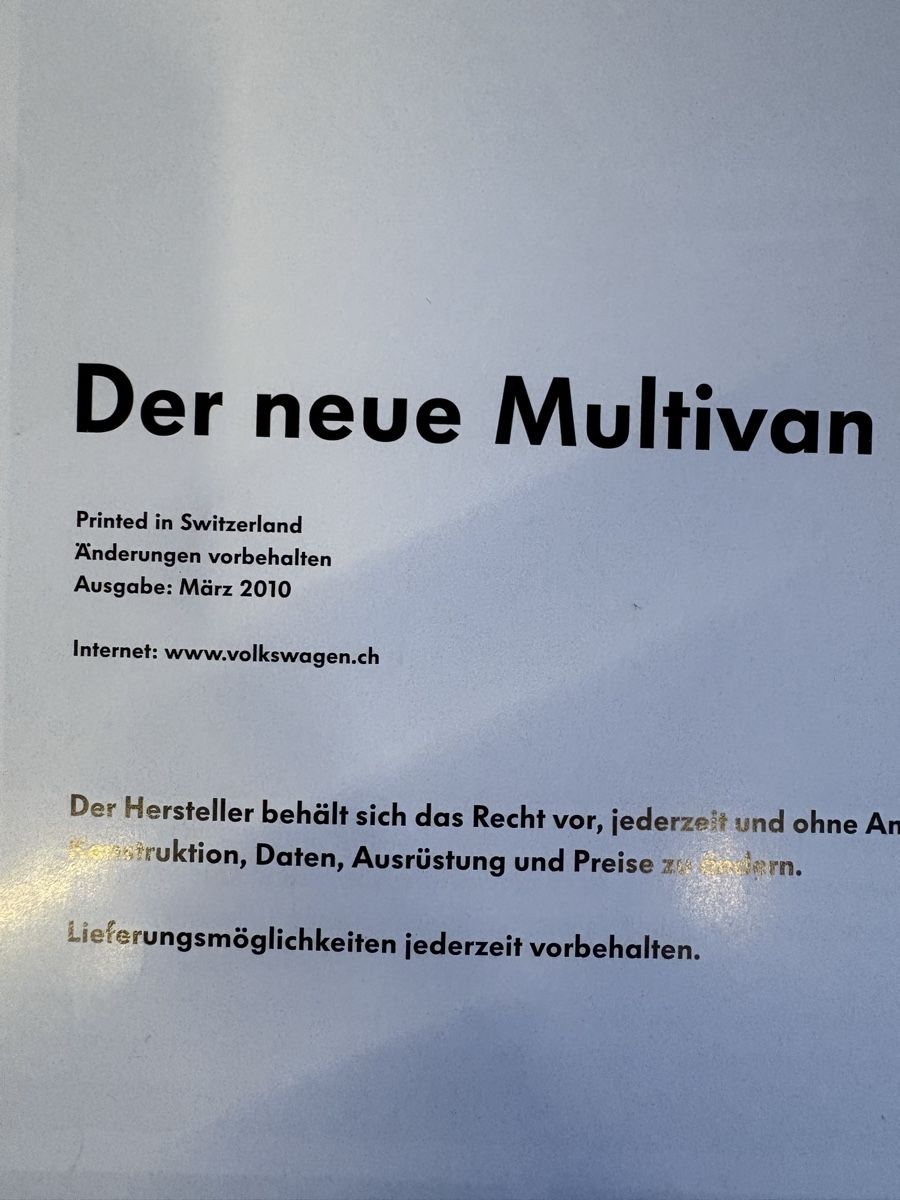 VW Documenti: Original VW Multivan Prospekt/ Katalog 2010 – Usato da Freienstein venduto da Golfbueb 1