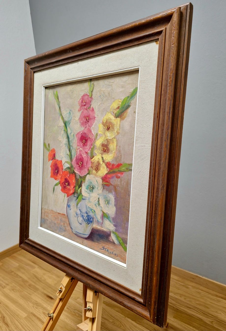 Gemälde: Blumenpracht: Ölgemälde von Stevens 1950 – Gebraucht aus Bern von Djenestra 3