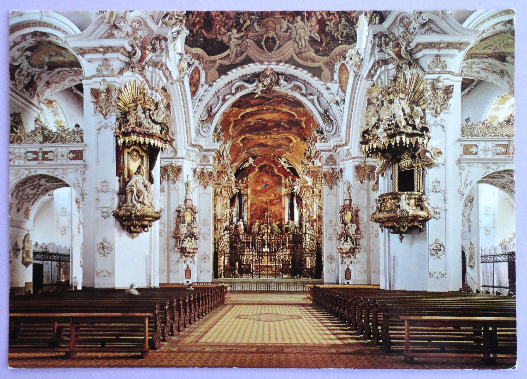 Ansichtskarten: Stitfskirche Einsiedeln – Gebraucht aus Fétigny von Billy2miny