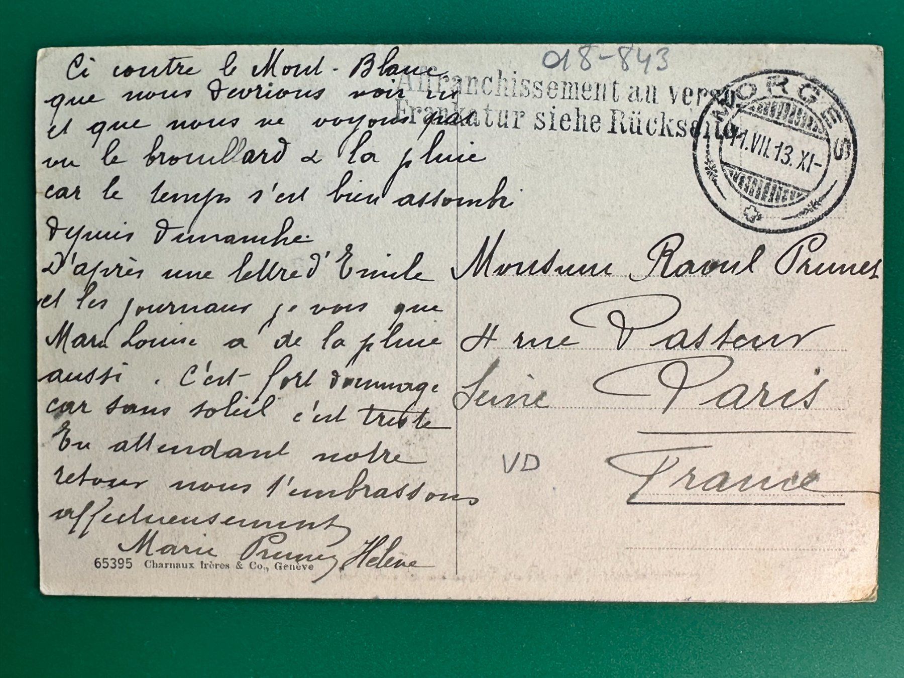 Cartes postales: Le Mont Blanc vu de Morges – D'occasion à Steg VS par danwer74 1