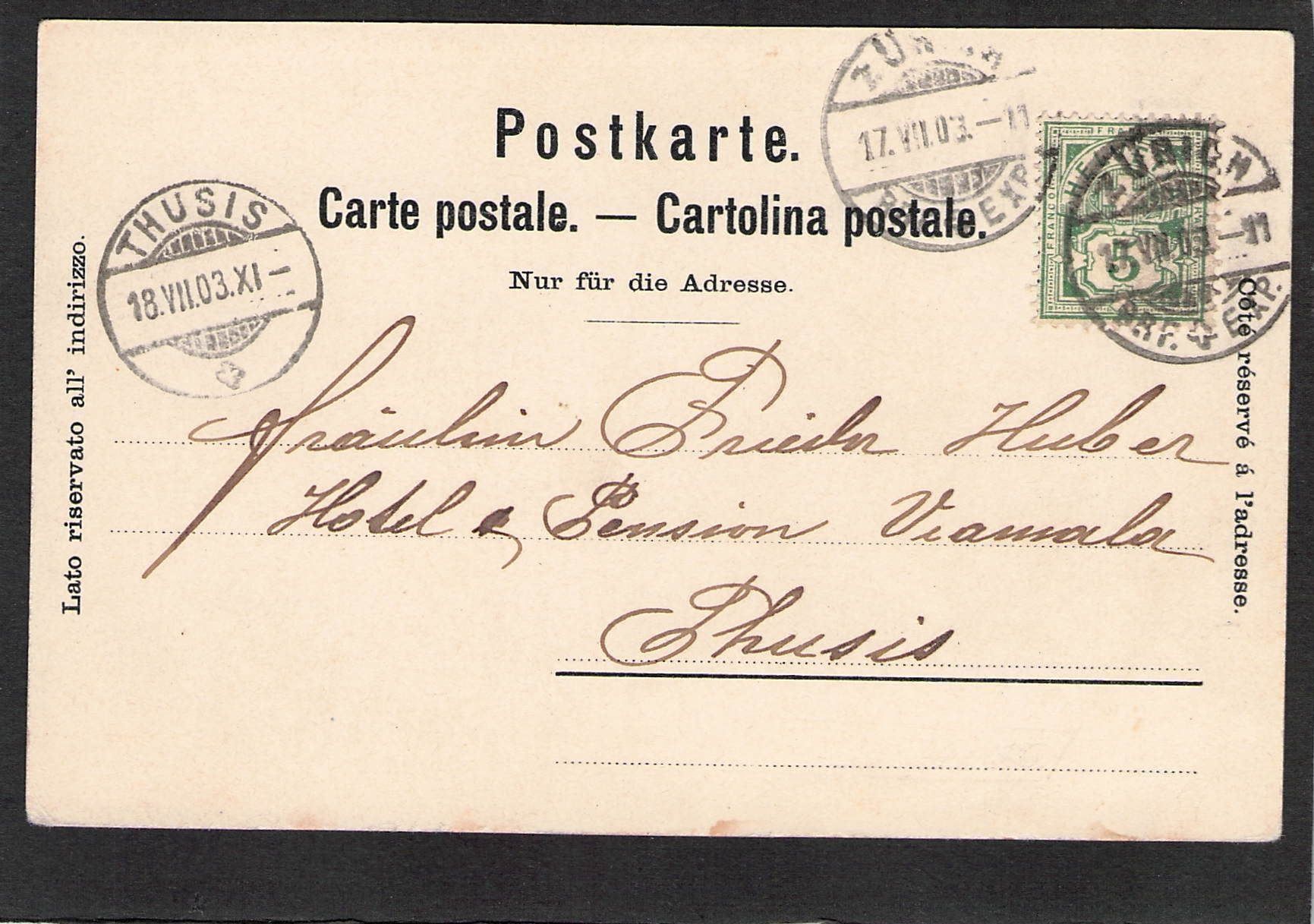 Ansichtskarten: AK, Zürich Eidg. Turnfest  1903 – Gebraucht aus Reichenburg von Pipo-67 1