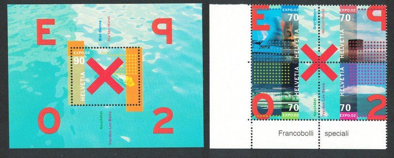 Tutti i francobolli: 2 Blocks, Expo 02 - 2002 ** – Nuovo (secondo la descrizione) da Bonstetten venduto da Pinguin75