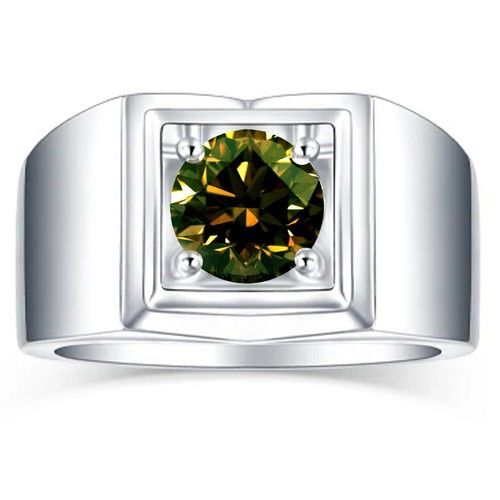 Ringe: 2.06 Ct Vvs1/+Round Brown Moissanite 61 SIZE – Neu und originalverpackt aus Genève von AWWA