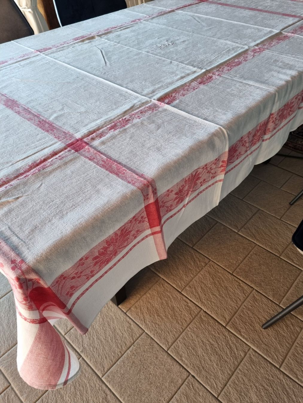 Altra biancheria da tavola: Nappe ancienne lin, rouge/blanc – Nuovo (secondo la descrizione) da Fontenais venduto da Aube-sauvage.2 2