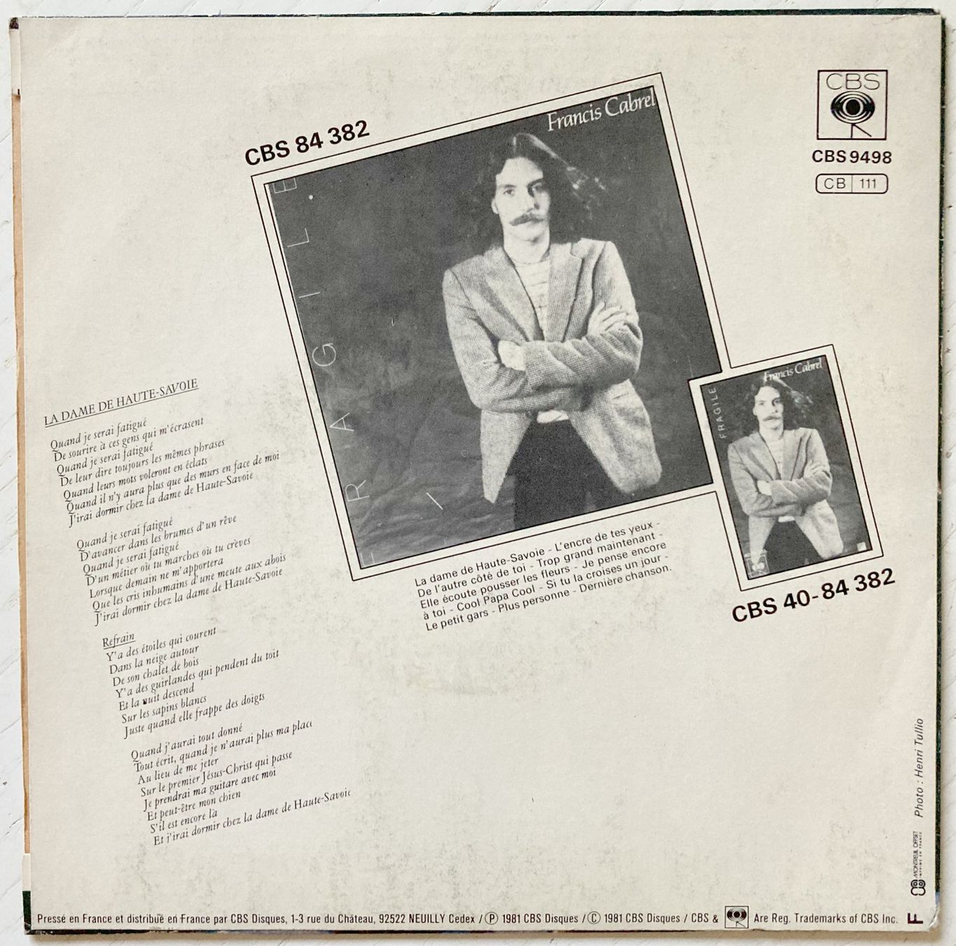 Dischi in vinile: FRANCIS CABREL - LA DAME DE HAUTE-SAVOIE – Usato da Bottens venduto da hotter-than-hell 1