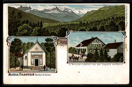 Lithographie Benken / St. Gallen, Maria Bildstein, Gasthof z