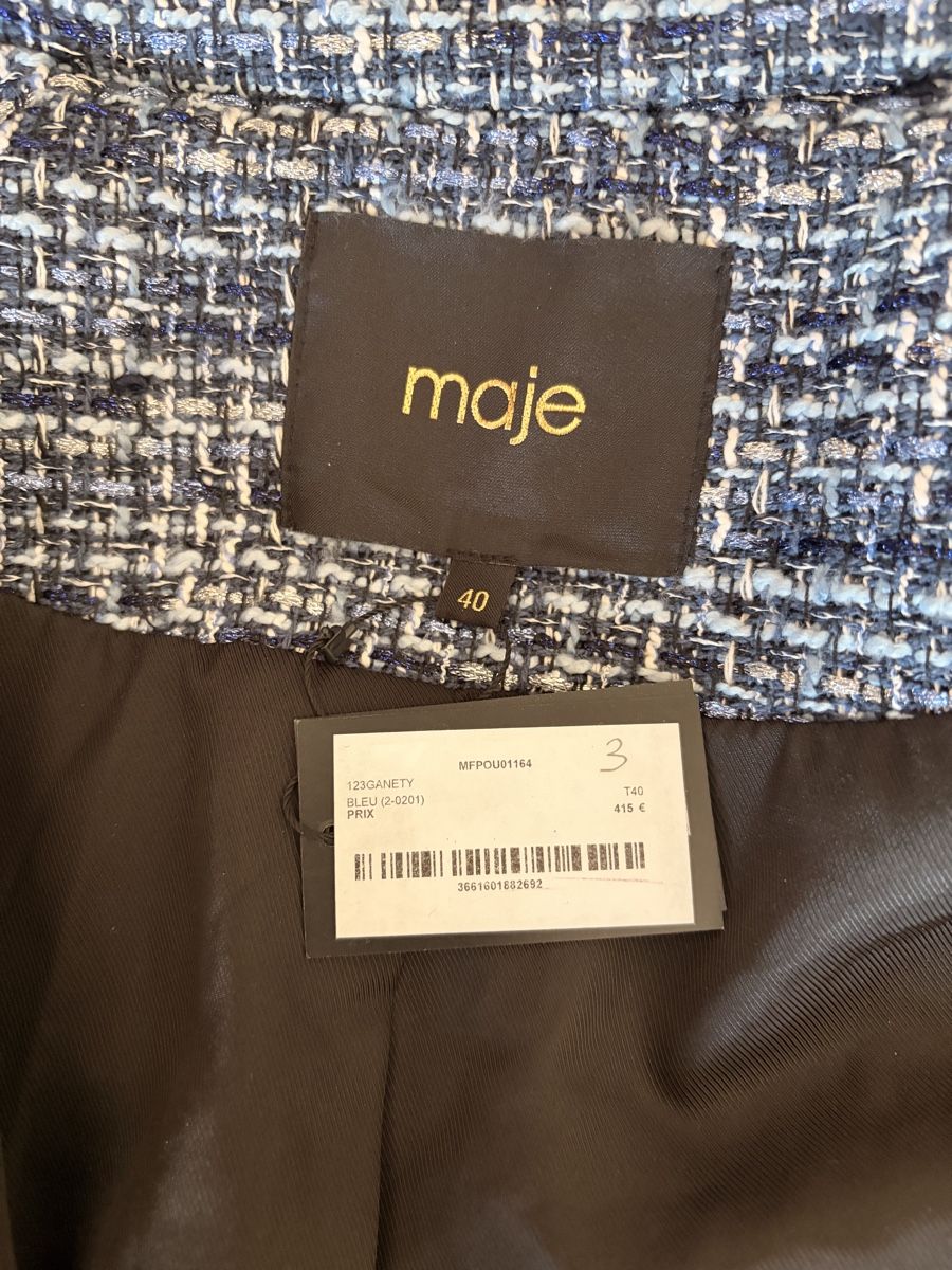 Maje Giacche: Maje. Doudoune en Tweed Bleu. Taille 40 – Usato da Crans VS venduto da yor_n5h8 2