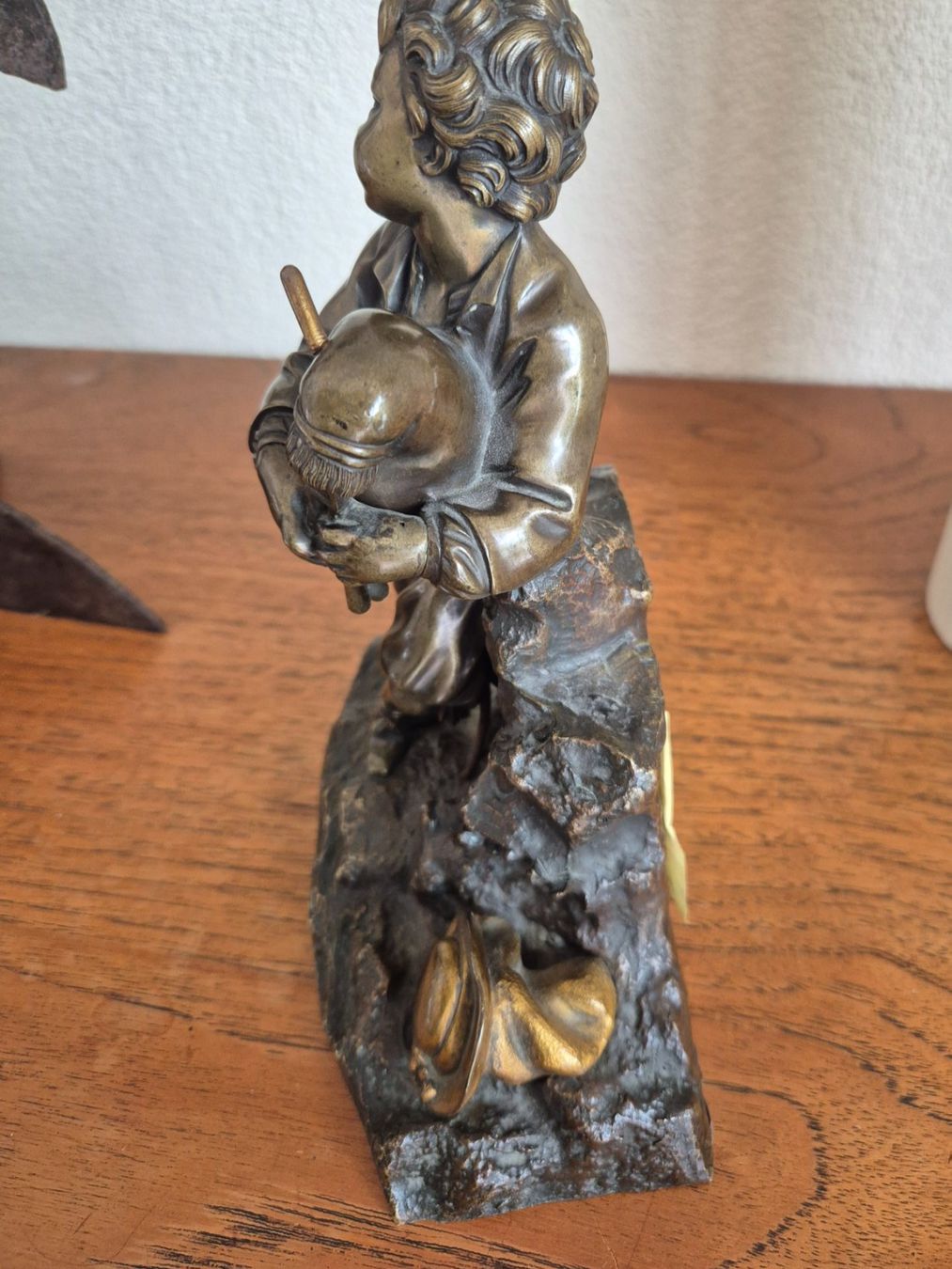 Figuren: Statue bronze XIX ème garçon cornebuse – Gebraucht aus Fully von tameab 2
