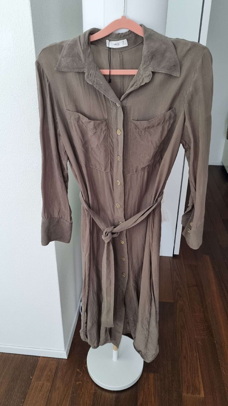 Mango Vestiti: Mango Hemdblusenkleid, Grösse S, Khaki – Usato da Belp venduto da sfanny88