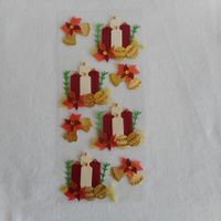 3D Sticker gross - Weihnachtskerzen mit Glocken