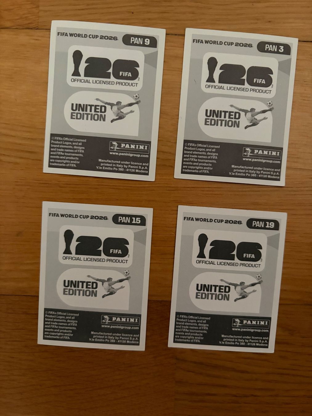 Panini Carte collezionabili: Panini PAN 3, 9, 15, 19 - Set 4 Bilder – Nuovo (secondo la descrizione) da Zürich venduto da bel5 1