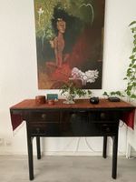 Schwarzes chinesisches Wandmöbel mit 5 Schubladen aus Macau