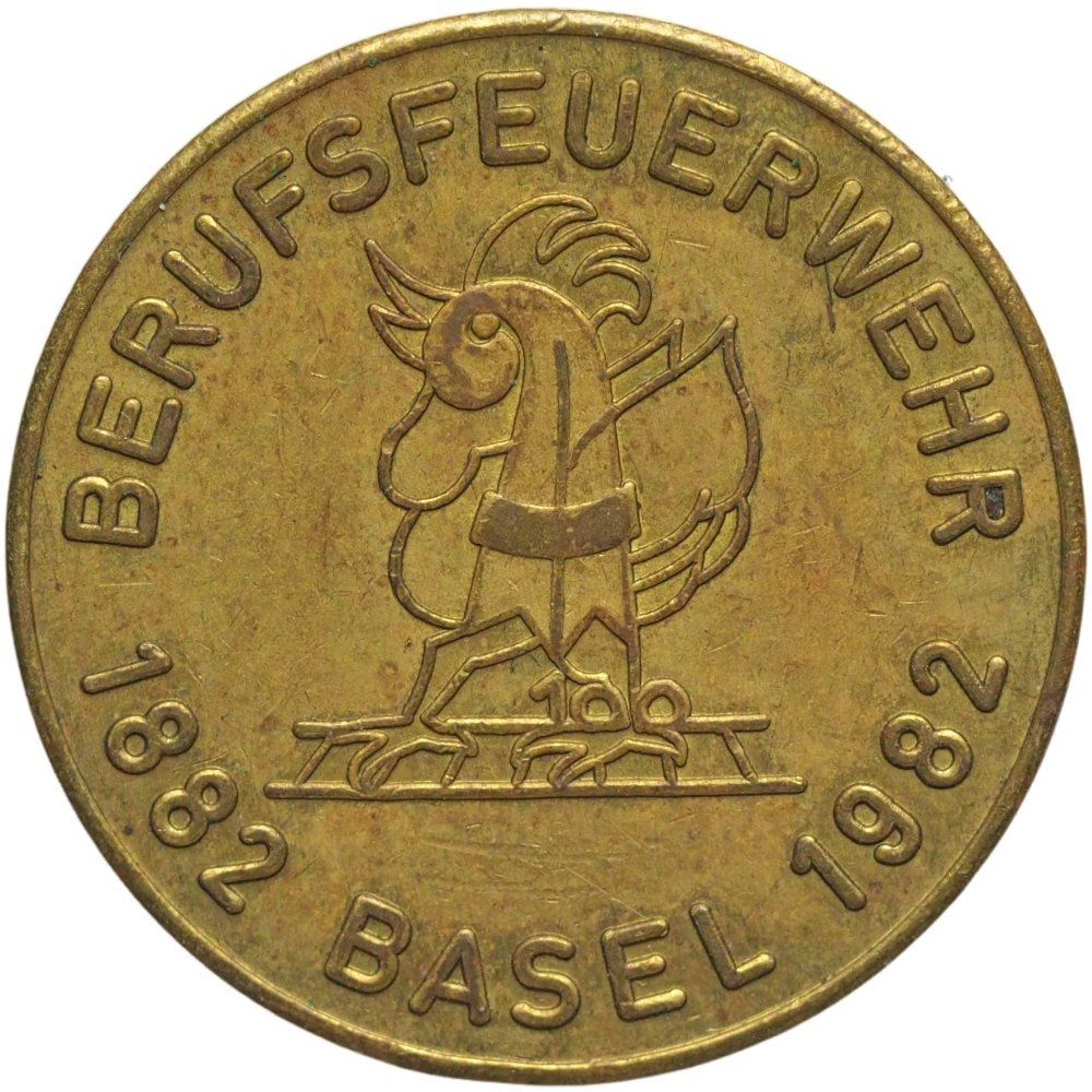 Medaglie: Schweiz Jeton / Baseler Feuerwehr 1982 – Usato da Liestal venduto da fibonaccis
