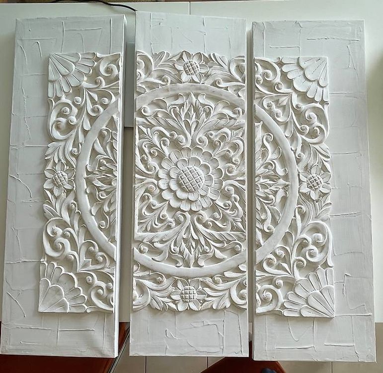 XINBAO Grande Peinture Texturée 3D en Plâtre Beige sur Toile, Art Mural Moderne Minimaliste, 35 x 50 cm, Sans Cadre