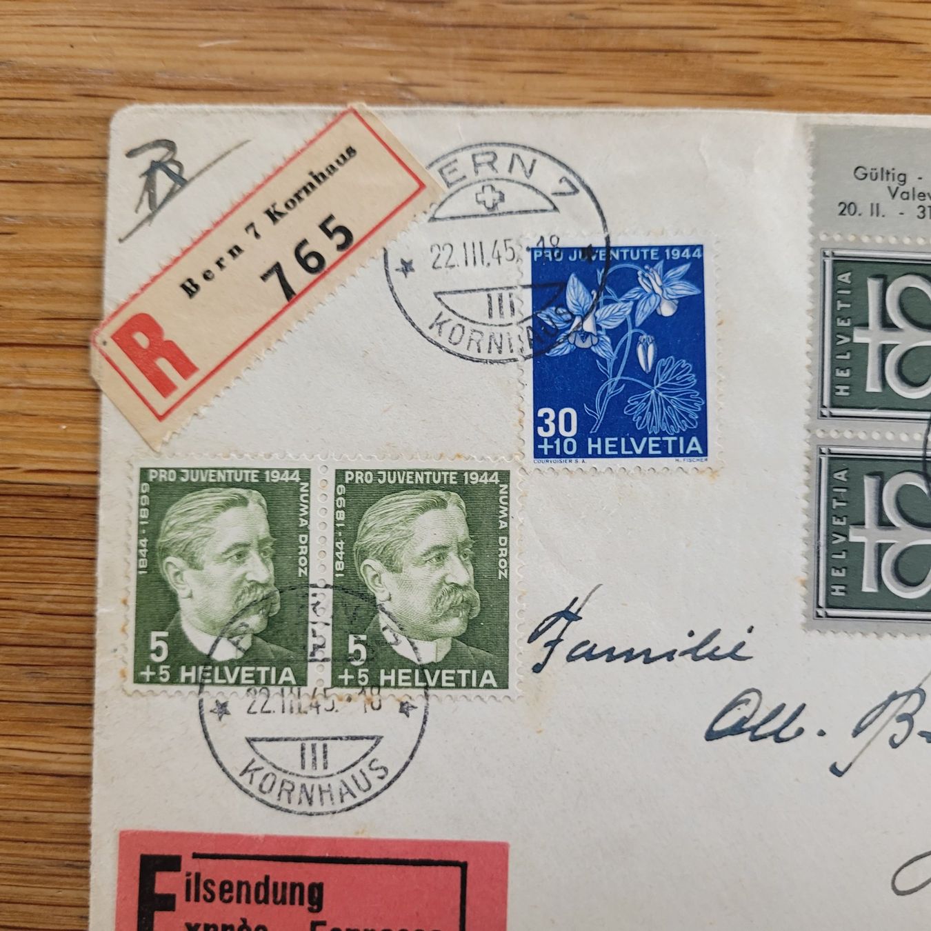 Tutti i francobolli: Dokument Bern 1945 Pro Juventute – Usato da Biel/Bienne venduto da Destockweb 2