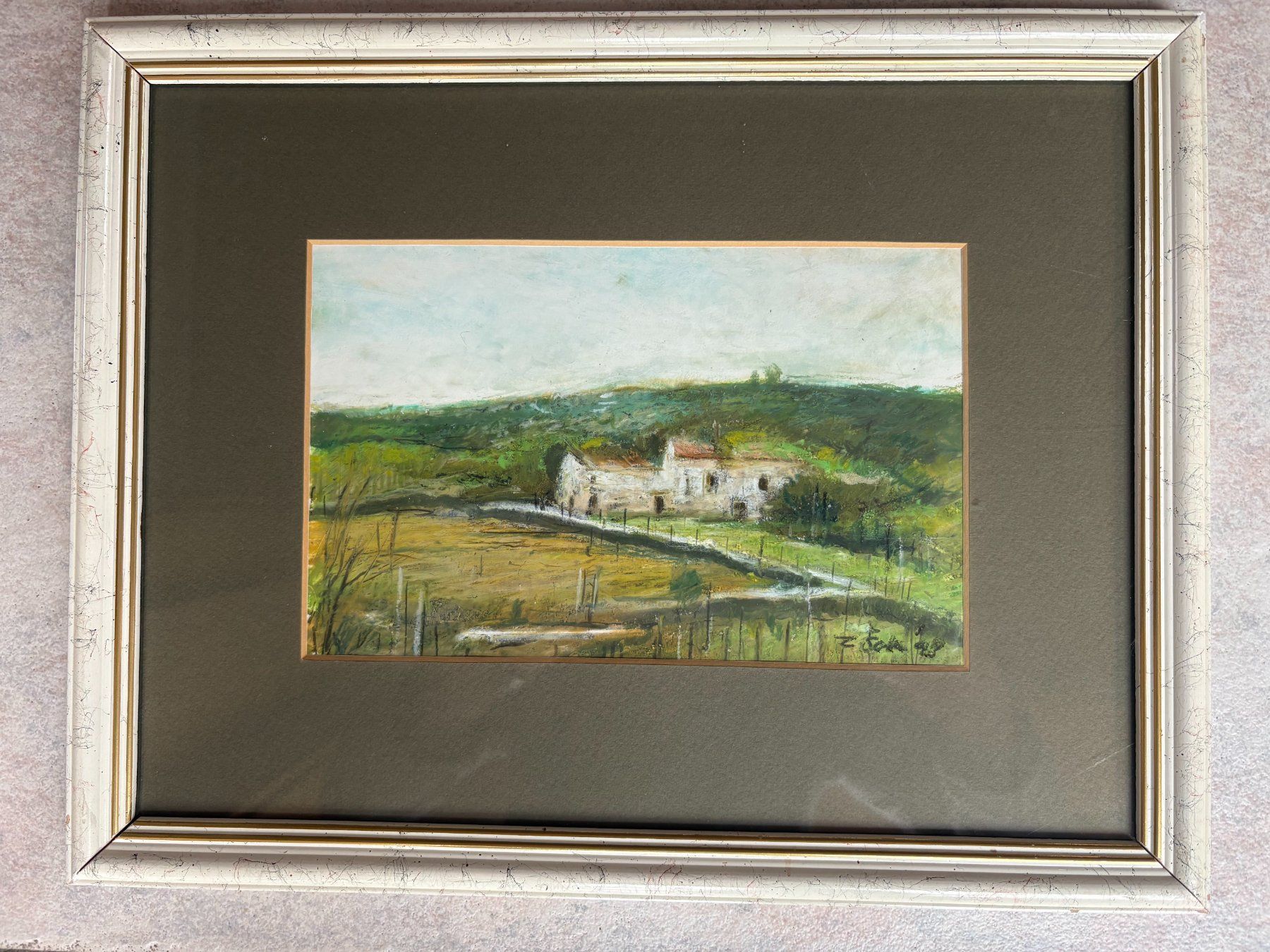 Dipinti: Gemälde: Landschaft mit Haus, signiert, gerahmt – Usato da Klingnau venduto da hern01