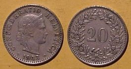 Schweiz, 20 Rappen 1943