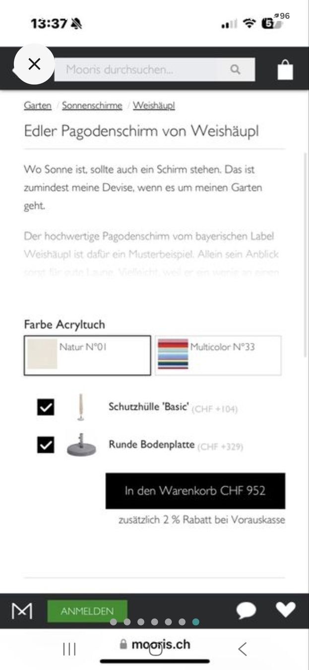 Weishäupl Parasols: Weidshäupl Sonnenschirm – D'occasion à Zürich par Sands02 4