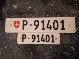 2x Nummernschild Post PTT 91401ausrangiert