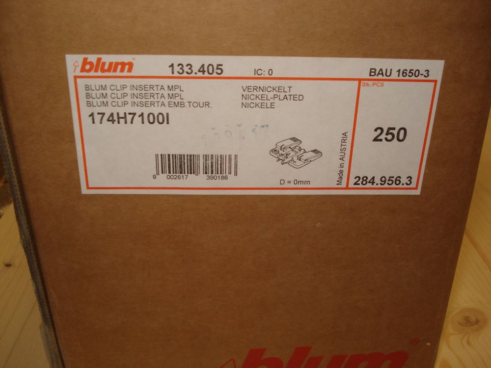 Eisenwaren: Embase en croix Inserta Clip top Blum – Neu und originalverpackt aus bossonnens von gurky 1